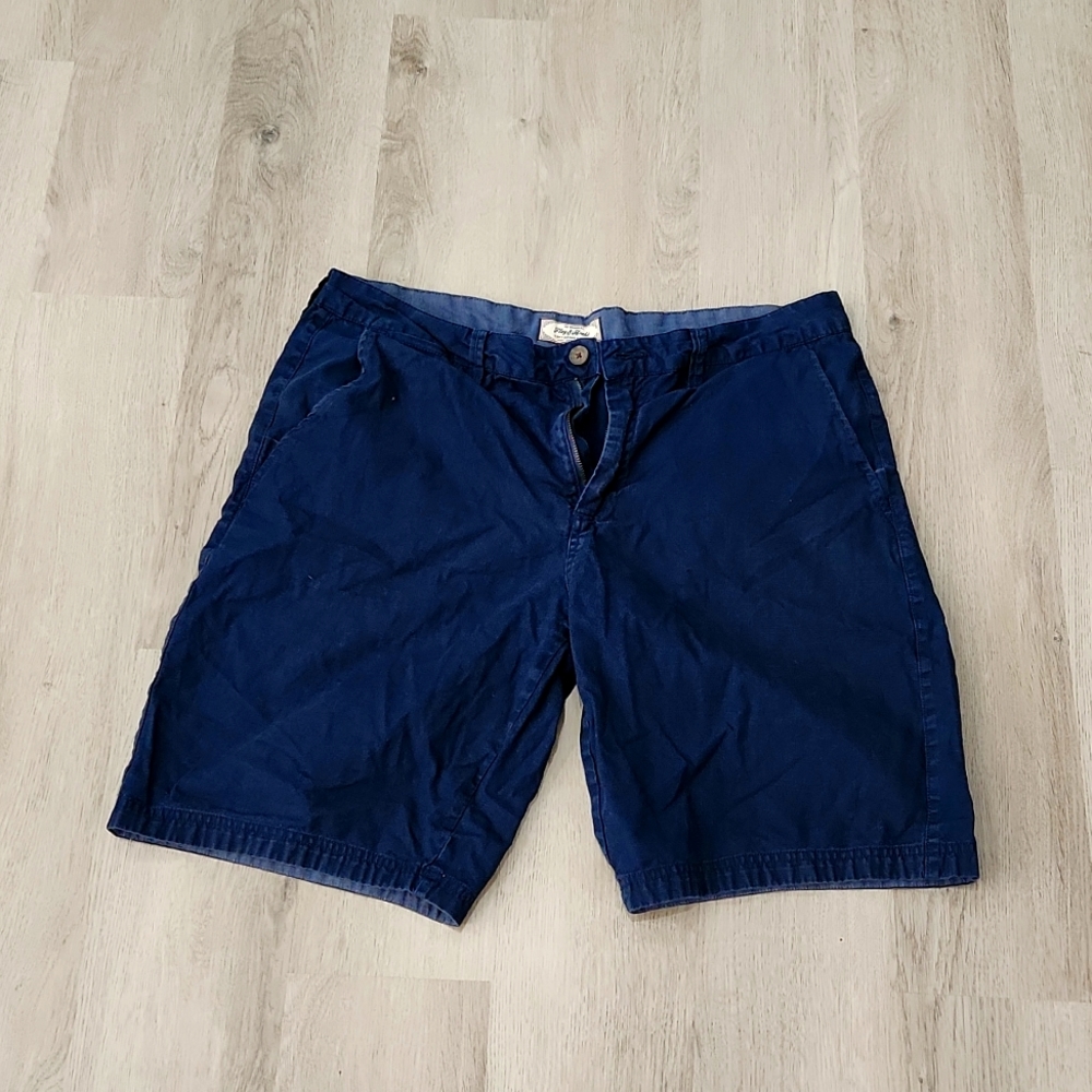 Men's Flag & Anthem Flat Front Shorts 36" Navy Blue
